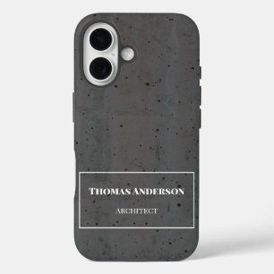 Modern Concrete White and Dark Gray iPhone 16 Case