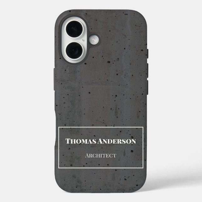 Modern Concrete White and Dark Gray Case-Mate iPhone Case (Back)