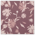 Modern Coneflowers Floral Pattern Pale Purple Fabric