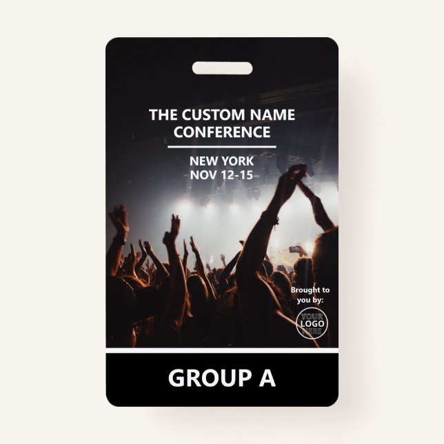 Modern Conference QR Code Personalized Access Pass Badge (Front)
