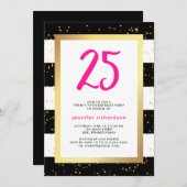 Modern Confetti | 25th Birthday Party Invitation (Front/Back)