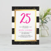 Modern Confetti | 25th Birthday Party Invitation (Standing Front)