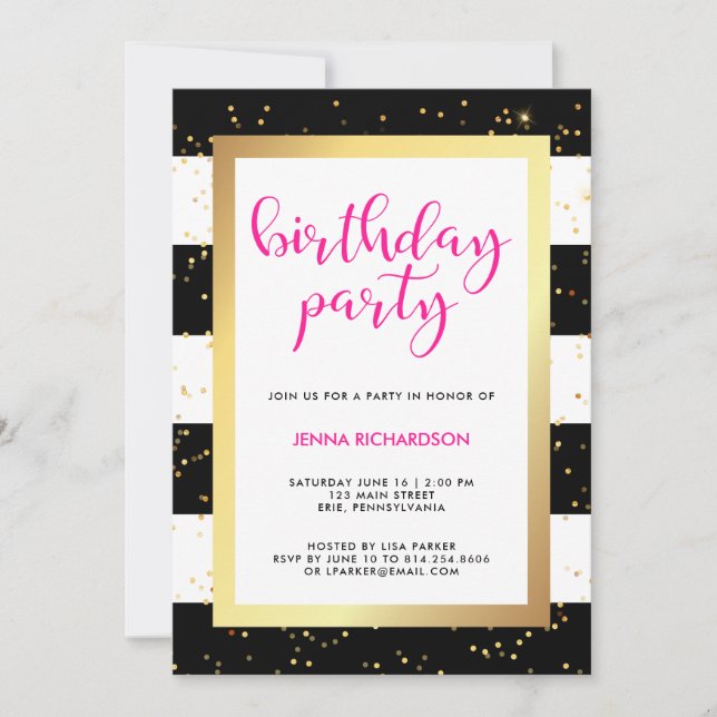 Modern Confetti | Birthday Party Invitation (Front)