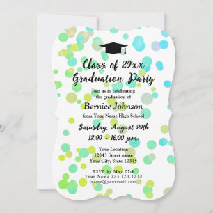 Modern confetti dot High School graduation party Invitation