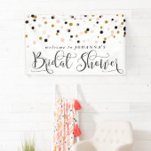 Modern Confetti Dots Bridal Shower Banner (Insitu)