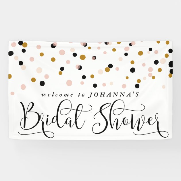 Modern Confetti Dots Bridal Shower Banner
