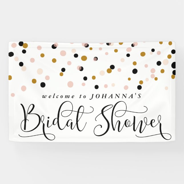 Modern Confetti Dots Bridal Shower Banner (Horizontal)
