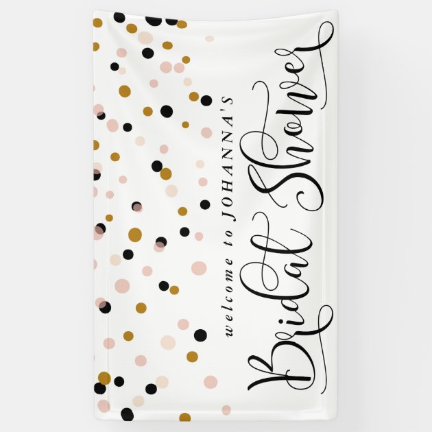 Modern Confetti Dots Bridal Shower Banner