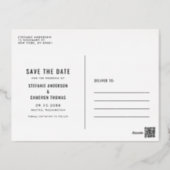 Modern Confetti Dots Gold Foil Save the Date Foil Invitation Postcard (Back)