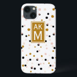 Modern Confetti Dots Monogram iPad Mini Case<br><div class="desc">Customizable electronics case featuring pink,  blush and gold confetti dots. Other colors and similar items are available in my store.</div>