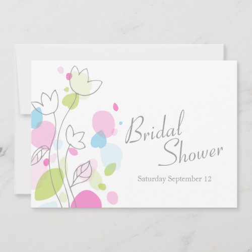 Modern confetti flower petals bridal shower invite