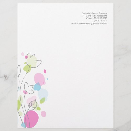 Modern confetti flower petals letterhead