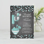 Modern Confetti Kitchen Bridal Shower Invitations (Standing Front)