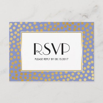 Modern Confetti Polka Dots Lavender And Gold Rsvp Card by Charmalot at Zazzle
