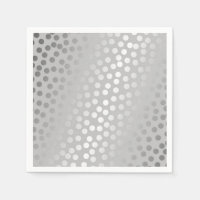 Modern Confetti Polka Dots Pattern Grey and Silver