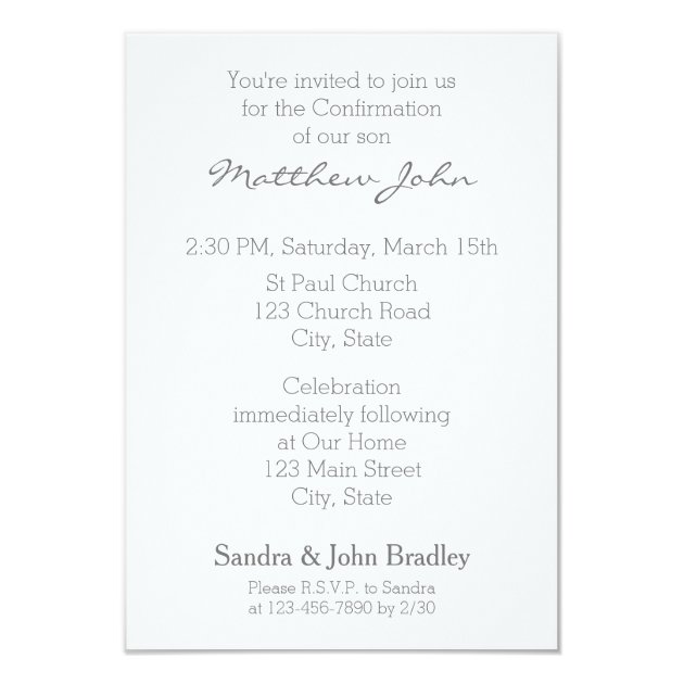 Modern Confirmation Invitation Choose Your Color 2