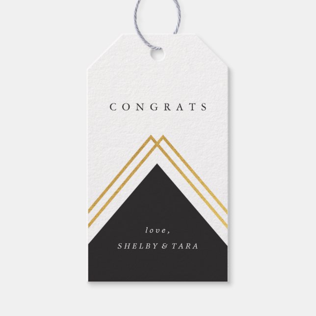 Modern Congrats Faux Foil  Gift Tags (Front)