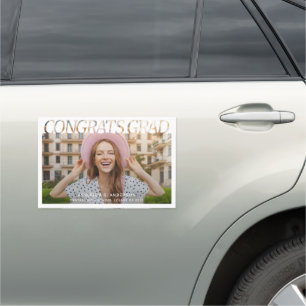 Modern Congrats Grad Photo Graduation Car Magnet