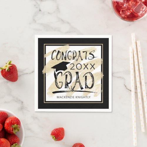 Modern CONGRATS GRAD Your Color Personalized Napkins