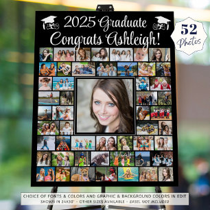 Modern Congrats Graduate 52 Photo Collage Foam Board