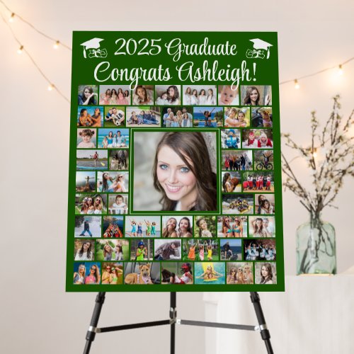 Modern Congrats Graduate 52 Photo Collage Green