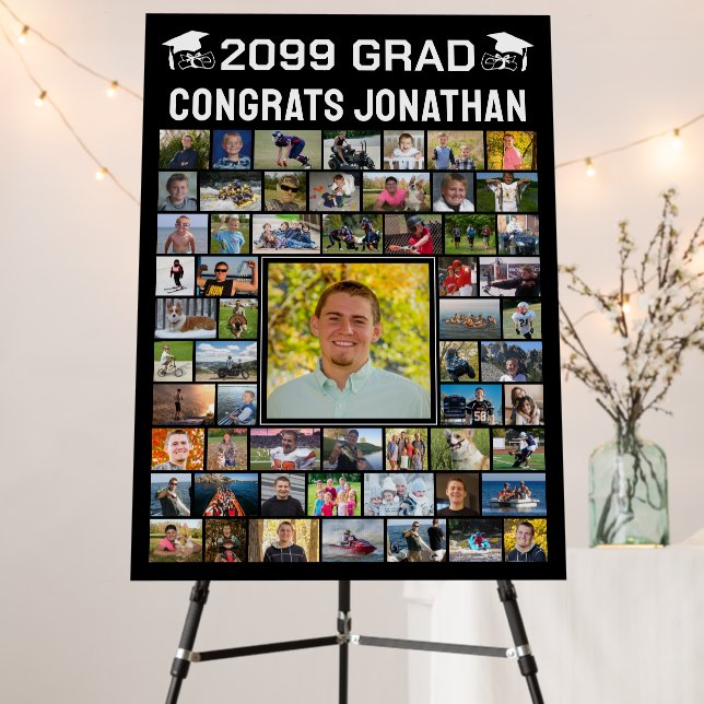 Modern Congrats Graduate 59 Photo Collage Foam Board (In Situ (Stand))