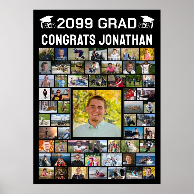 Modern Congrats Graduate 59 Photo Collage Poster (Front)