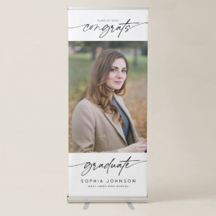 Modern Congrats Graduate Graduation Script Photo Retractable Banner