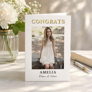 Modern Congrats Graduate Photo Graduation Card