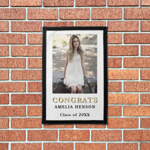 Modern Congrats Graduate Photo Graduation Pennant