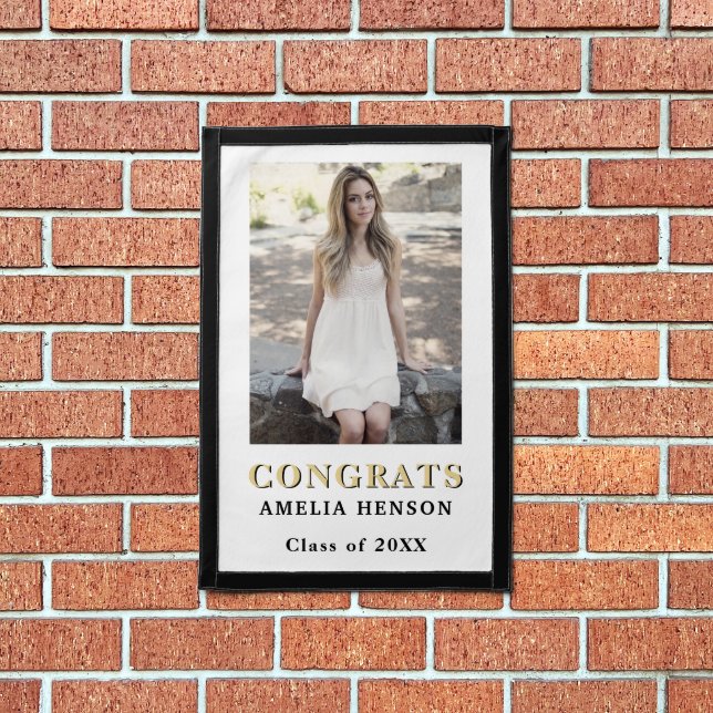 Modern Congrats Graduate Photo Graduation Pennant (Insitu 1)