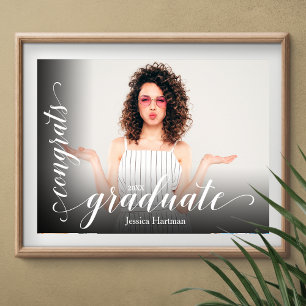 Modern Congrats Graduate Photo Poster