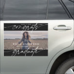 Modern Congrats Graduate Script Photo | Black  Car Magnet<br><div class="desc">Modern Congrats Graduate Script Photo | Black Car Magnet</div>