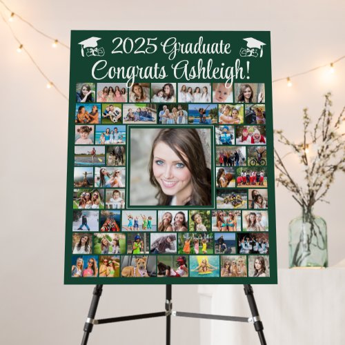 Modern Congrats Green Graduate 52 Photo Collage