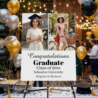 Modern Congrats Photo Graduation Announcement Foam Board