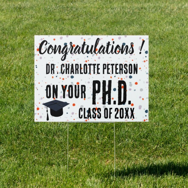 Modern Congratulation PhD Yard  Sign (Insitu)