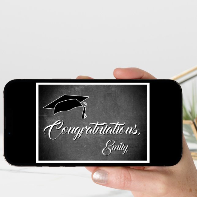 Modern Congratulations Chalkboard Graduation Card (Front Digital)