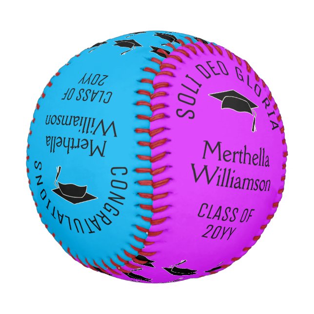 Modern CONGRATULATIONS Class Of Graduation Baseball (Angled)