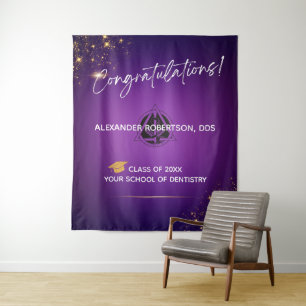 Modern Congratulations Dentist Graduation Purple Tapestry