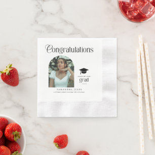 Modern Congratulations Grad Photo Graduation Arch Napkins