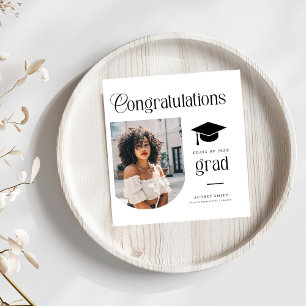 Modern Congratulations Grad Photo Graduation Arch Napkins