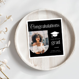 Modern Congratulations Grad Photo Graduation Arch Napkins