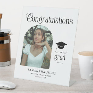 Modern Congratulations Grad Photo Graduation Arch Pedestal Sign