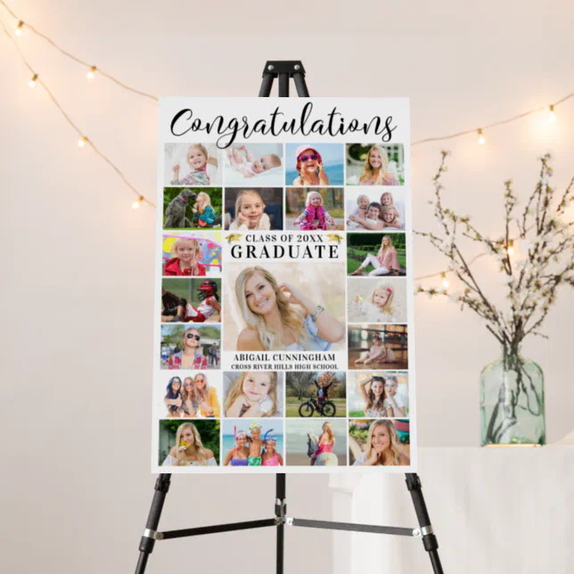 Modern Congratulations Graduate 23 Photo Collage Foam Board | Zazzle