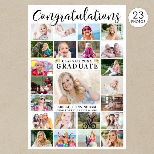 Modern Congratulations Graduate 23 Photo Collage Poster