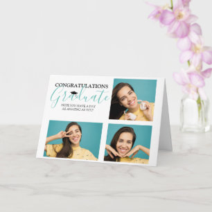 Modern Congratulations Graduate Photo Collage Card