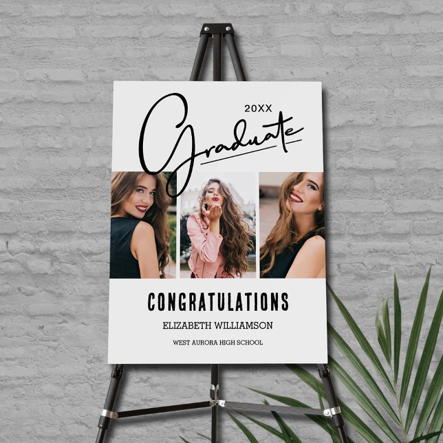 Modern Congratulations Graduate Photo  Foam Board (Modern Congratulations Graduate Photo Foam Board Sign)