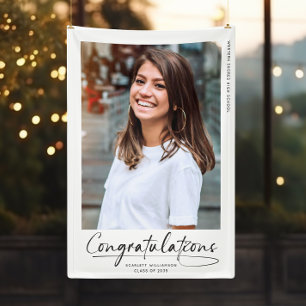 Modern Congratulations Graduate Photo Script Banner