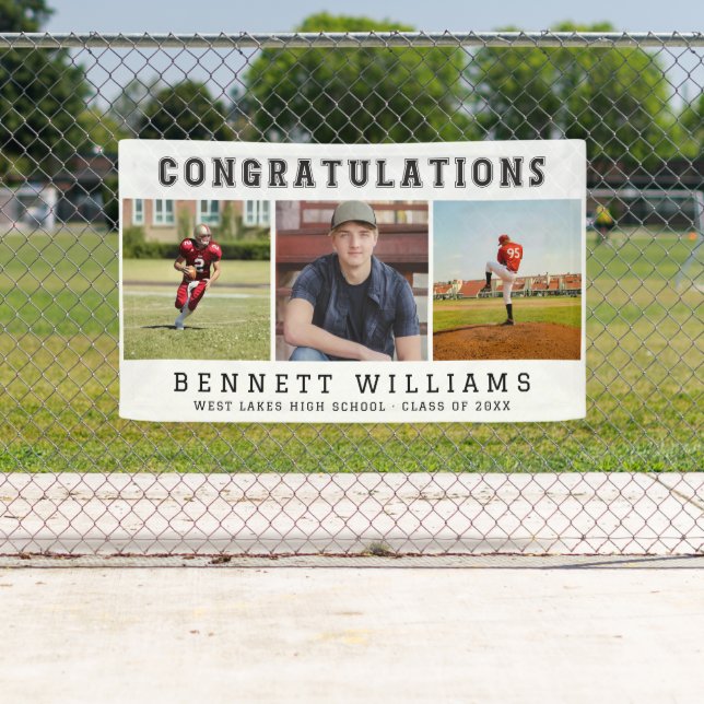 Modern Congratulations Graduation Photo Collage  Banner (Insitu)