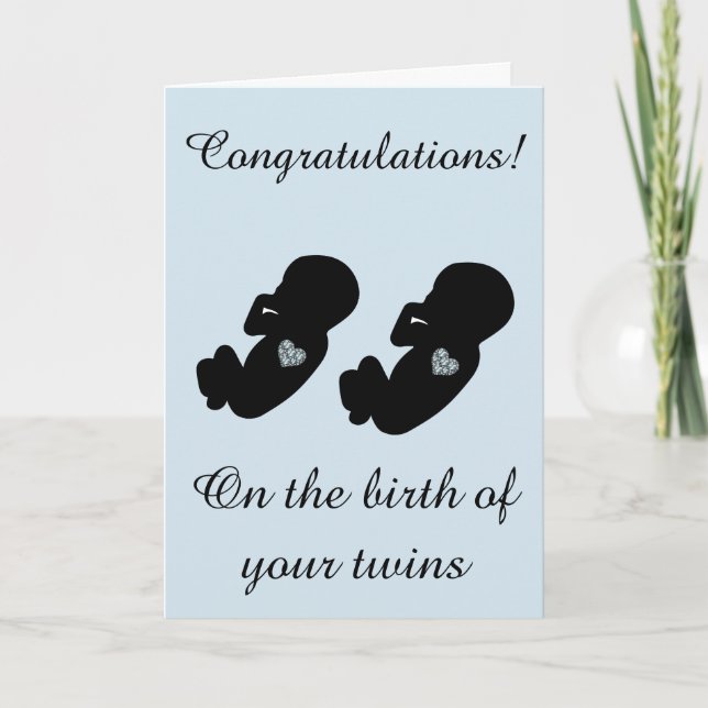 Modern Congratulations on the birth of your twins Card (Front)
